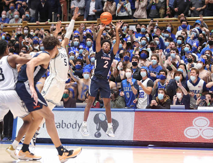 Reece Beekman hits the game-winning three-pointer and the Virginia Cavaliers defeated the Duke Blue Devils 69-68 at Cameron Indoor Stadium.